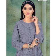 Laxmipati Mull Slate Gray Kurti With Pant (Nyra Cut)