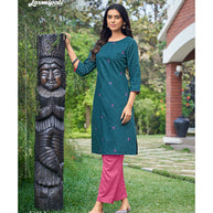 Laxmipati  Nitya Spun Base Fabric Desert Night Straight Cut Kurti