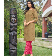 Laxmipati  Nitya Spun Base Fabric Soft Suede Straight Cut Kurti