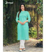 Laxmipati K104-2 Muslin Base Sky Blue Kurti