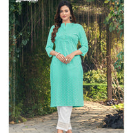 Laxmipati K104-2 Muslin Base Sky Blue Kurti