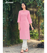 Laxmipati K104-3 Muslin Base Pink Kurti