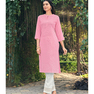Laxmipati K104-3 Muslin Base Pink Kurti