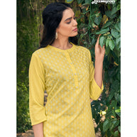 Laxmipati K104-4 Muslin Base Yellow Kurti