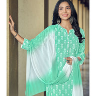 Laxmipati  Chanchal Spun Base  Mint Green Light  Kurti , Pant & Dupatta