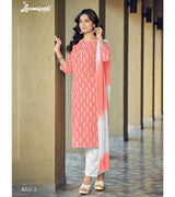 Laxmipati  Chanchal Spun Base  Flamingo Kurti , Pant & Dupatta