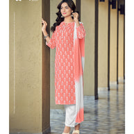 Laxmipati  Chanchal Spun Base  Flamingo Kurti , Pant & Dupatta
