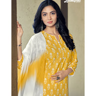 Laxmipati  Chanchal Spun Base  Yellow Kurti , Pant & Dupatta