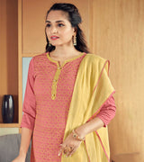 Laxmipati Tango Pink Straight Cut Kurti, Pant & Dupatta