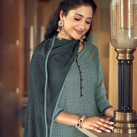 Laxmipati Mint Macaron Straight Cut Kurti, Pant & Dupatta