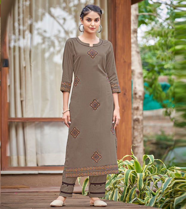 Brown color Olivia Georgette fabric for Womens Kurti  Charu Creation