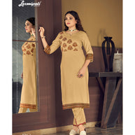 Laxmipati  Misthi Vol.01 Spun Base Warm Ivory Kurti With Pant