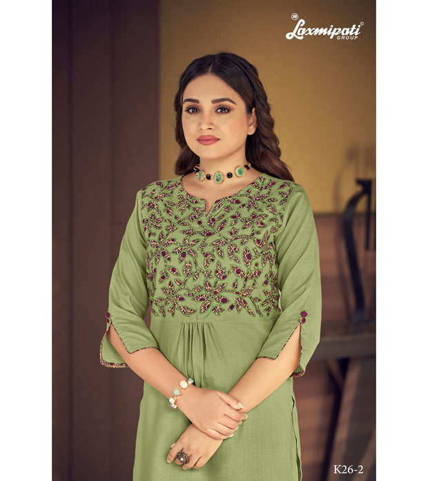 Laxmipati  Misthi Vol.01 Spun Base Minty Kurti With Pant