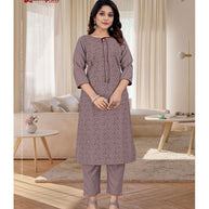 Laxmipati  Parvathi Vol.2 Spun Base Fabric Plum Wine Straight Cut Kurti With Pant