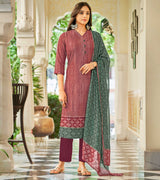 Laxmipati Ekansha K46-4 Jugnoo Viscose Burgundy Wine Straight Cut Kurti With Pant & Dupatta