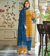 Laxmipati Jugnoo K46-6 Viscose Periwinkle Blue Straight Cut Kurti With Pant & Dupatta