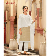 Laxmipati  Ishaal Cotton Base Sand Straight Cut Kurti With Pant & Dupatta