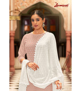 Laxmipati  Ishaal Cotton Base Dusty Pink Straight Cut Kurti With Pant & Dupatta