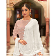 Laxmipati  Ishaal Cotton Base Dusty Pink Straight Cut Kurti With Pant & Dupatta