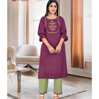 Laxmipati Taahira Vol.1  Spun Base Mulberry Straight Cut Kurta With Pant