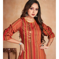 Laxmipati Anokhi  Icloude Vermilion Straight Cut Kurti With Pant