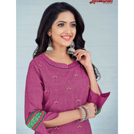 Laxmipati Avani  Black Silk Rosebud Straight Cut Kurti