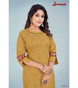 Laxmipati Avani   Black Silk Lemon Curry Straight Cut Kurti