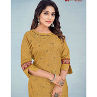 Laxmipati Avani   Black Silk Lemon Curry Straight Cut Kurti