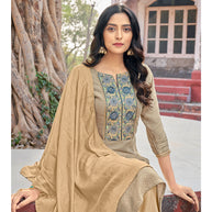 Laxmipati  Jiya Spun Base Fabric Hazel Wood Straight Cut Kurti With Pant & Dupatta