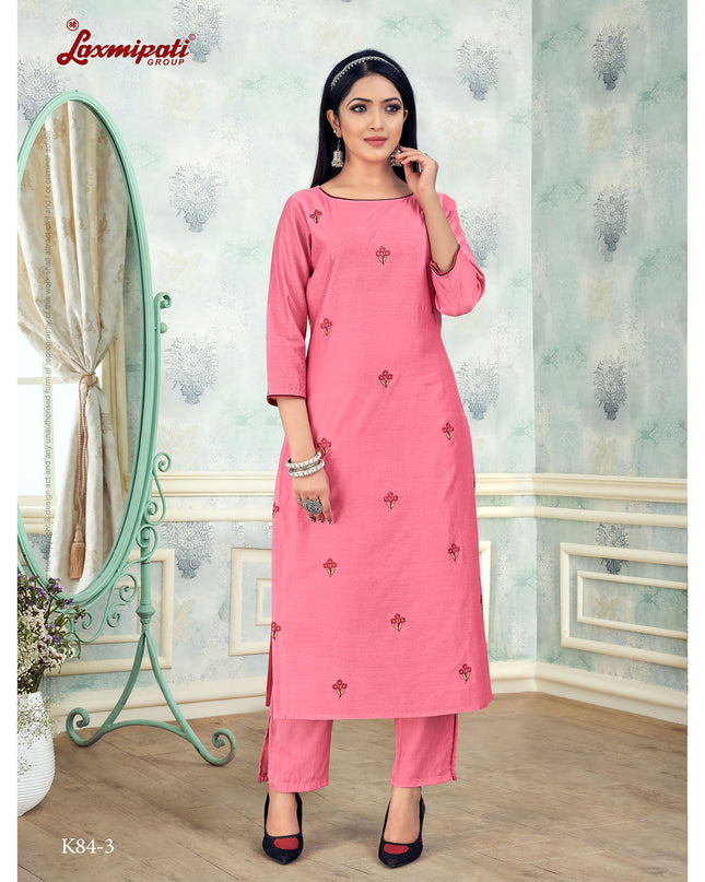 Laxmipati  Damini Chandery Base Fabric Pink Kurta With Pant