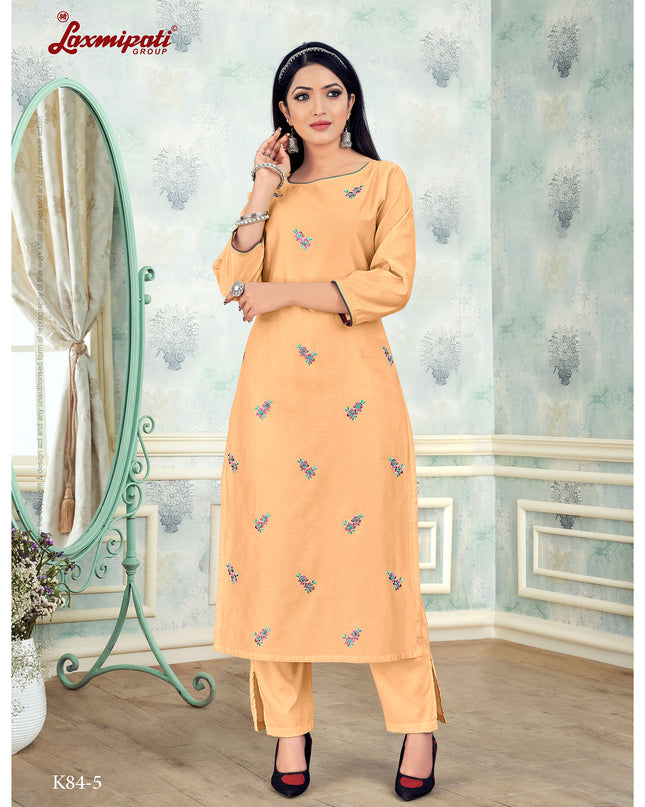 Laxmipati  Damini Chandery Base Fabric Mid Orange Kurta With Pant