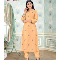 Laxmipati  Damini Chandery Base Fabric Mid Orange Kurta With Pant