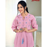 Laxmipati Nikita Mul Cotton Bubblegum Short Kurti