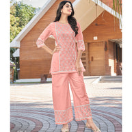 Laxmipati Mull Fading Rose Tunic With Palazzo