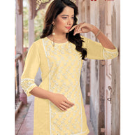 Laxmipati  Ishana Vol.2 Mull Base Light Yellow Tunic With Palazzo