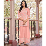 Laxmipati  Ishana Vol.2 Mull Base Peach Tunic With Palazzo