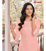 Laxmipati  Ishana Vol.2 Mull Base Peach Tunic With Palazzo