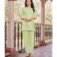 Laxmipati  Ishana Vol.2 Mull Base Light Lime Tunic With Palazzo
