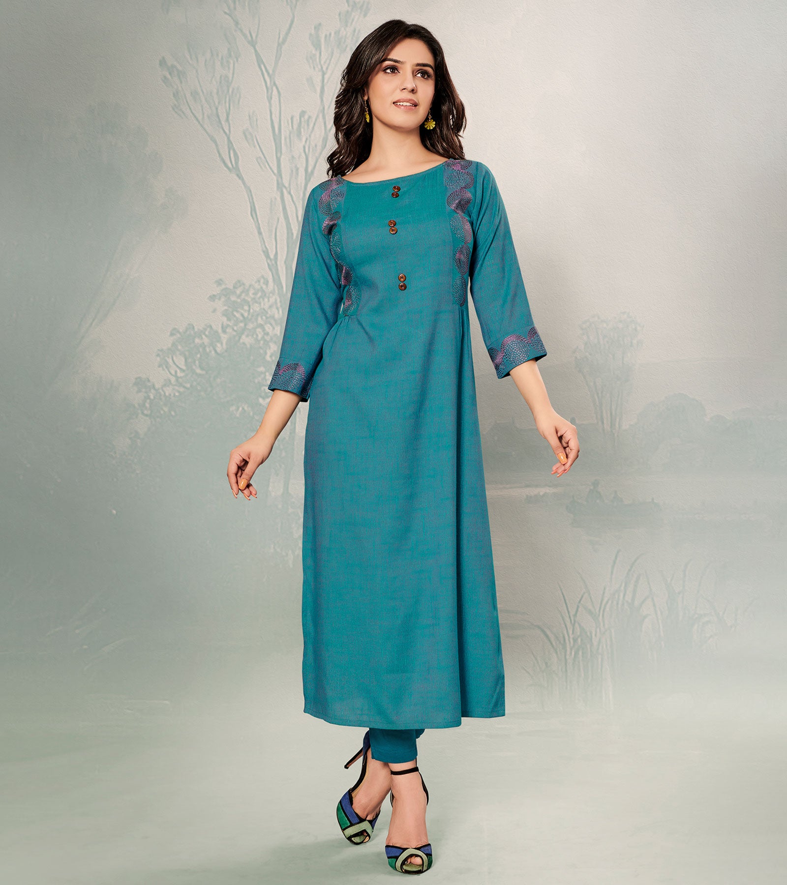 Laxmipati Cotton  Multicolor Kurti