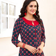 Laxmipati Polygenic Crepe with Georgette Touch Multicolor Kurti