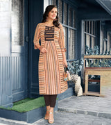 Laxmipati Polygenic Crepe with Georgette Touch Multicolor Kurti