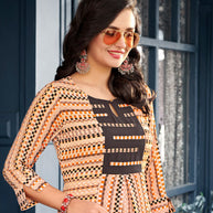 Laxmipati Polygenic Crepe with Georgette Touch Multicolor Kurti