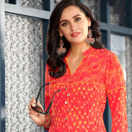 Laxmipati Polygenic Crepe with Georgette Touch Multicolor Kurti