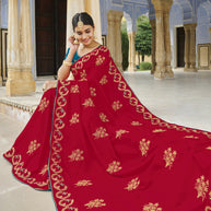 Laxmipati Tangail Silk Red Saree