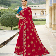Laxmipati Tangail Silk Red Saree
