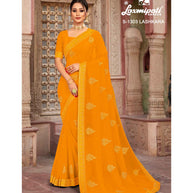 Laxmipati Yellow Lashkara S-1303 Georgette Gold Sarees