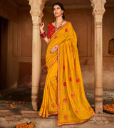 Laxmipati Aradhana Chiffon  Gold Zari Work Embroidery, Stone Work Saree