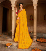 Laxmipati Aradhana Chiffon  Gold Zari Work Embroidery, Stone Work Saree